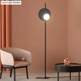 Minimalist Led Metal Floor Lamp - Black Standing Light For Bedroom