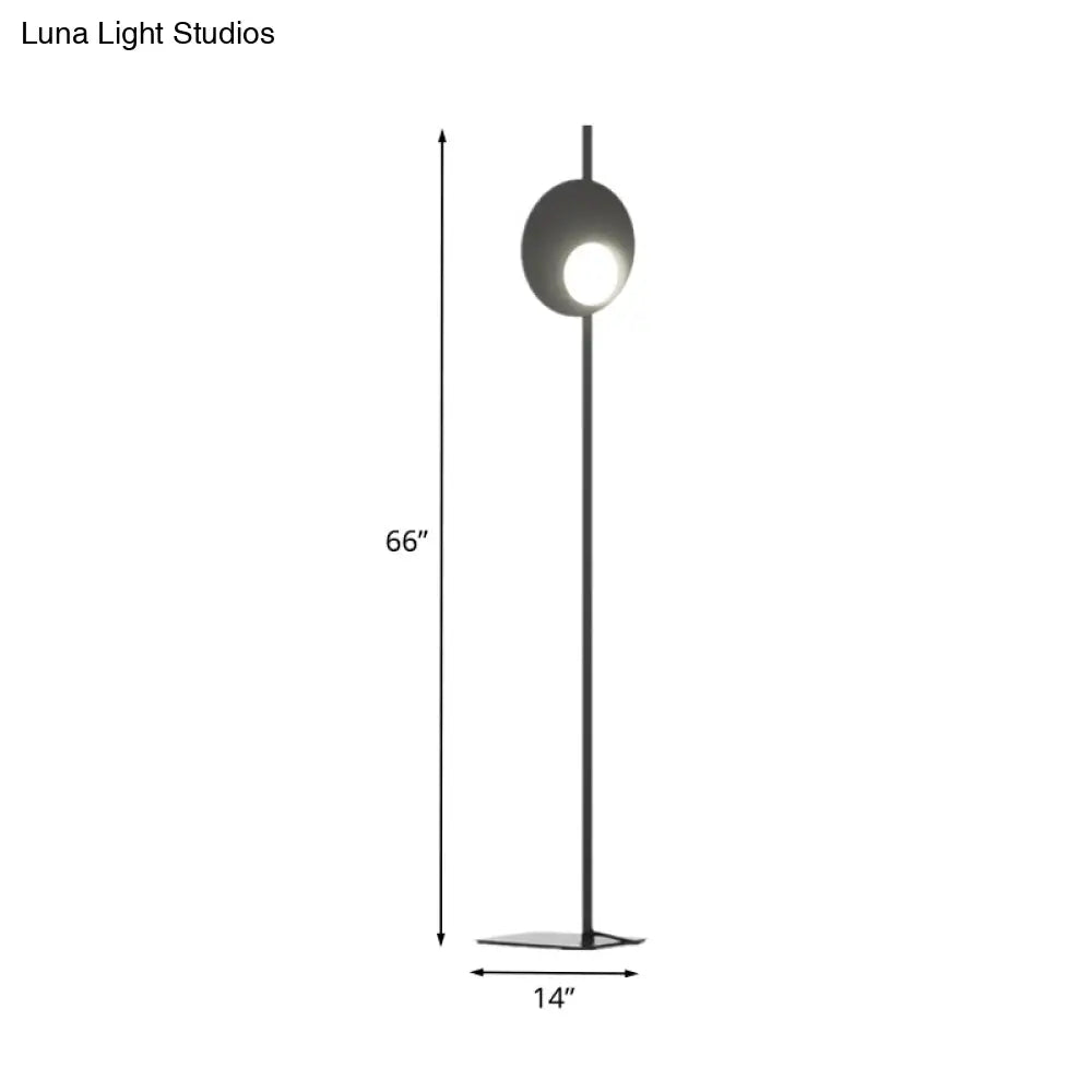 Minimalist Led Metal Floor Lamp - Black Standing Light For Bedroom