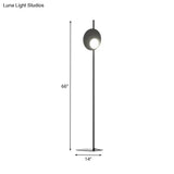Minimalist Led Metal Floor Lamp - Black Standing Light For Bedroom