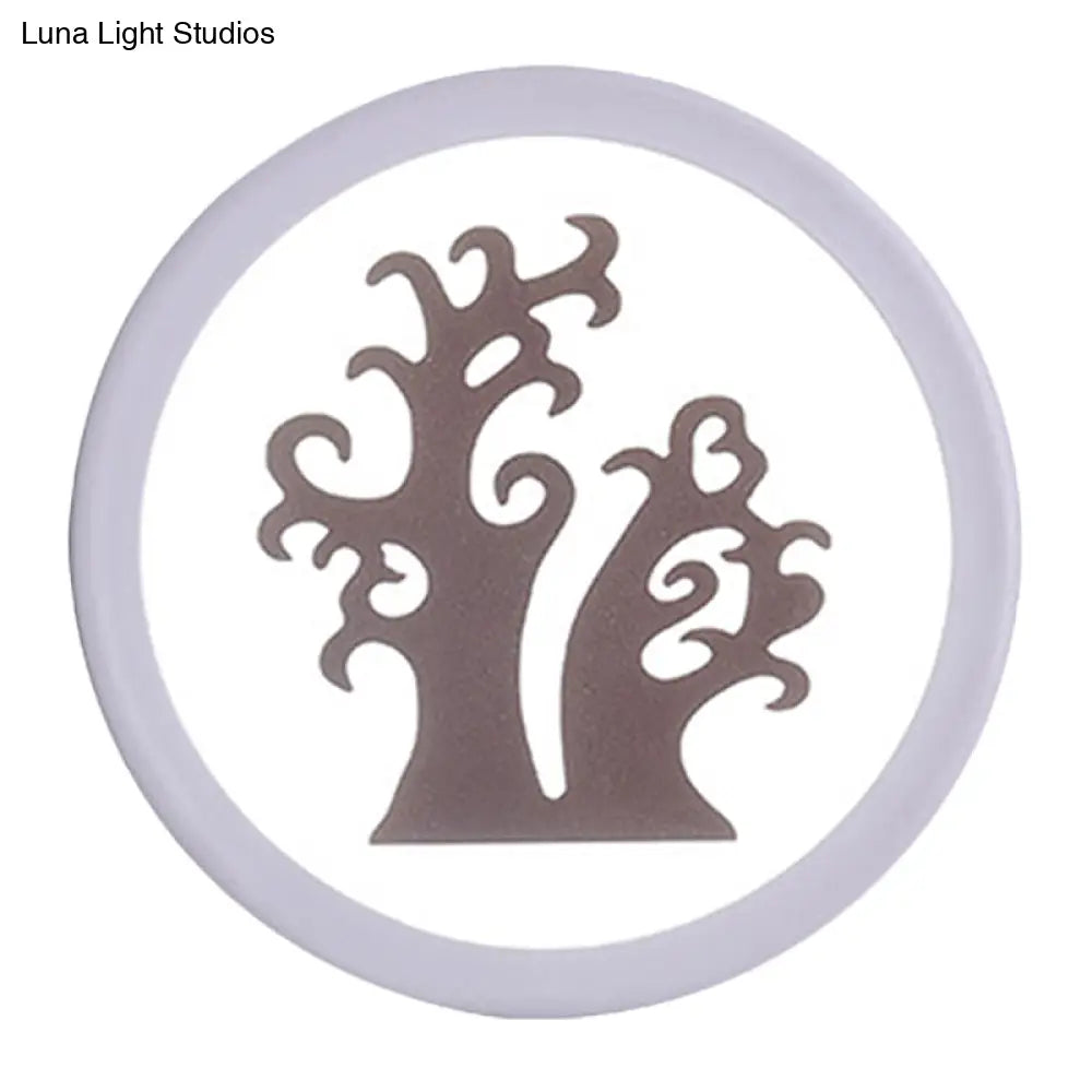 Minimalist Led Mural Wall Lamp In Acrylic White And Coffee Tones