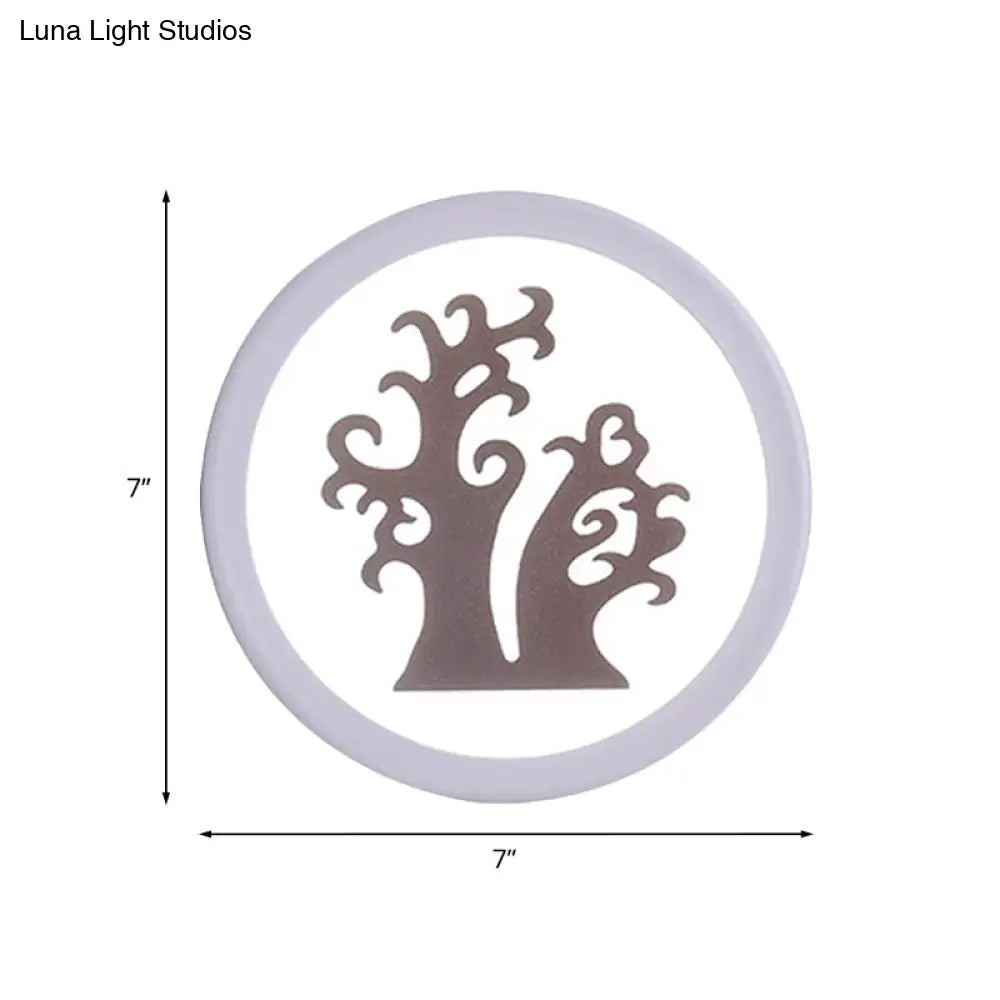 Minimalist Led Mural Wall Lamp In Acrylic White And Coffee Tones