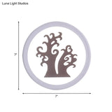 Minimalist Led Mural Wall Lamp In Acrylic White And Coffee Tones