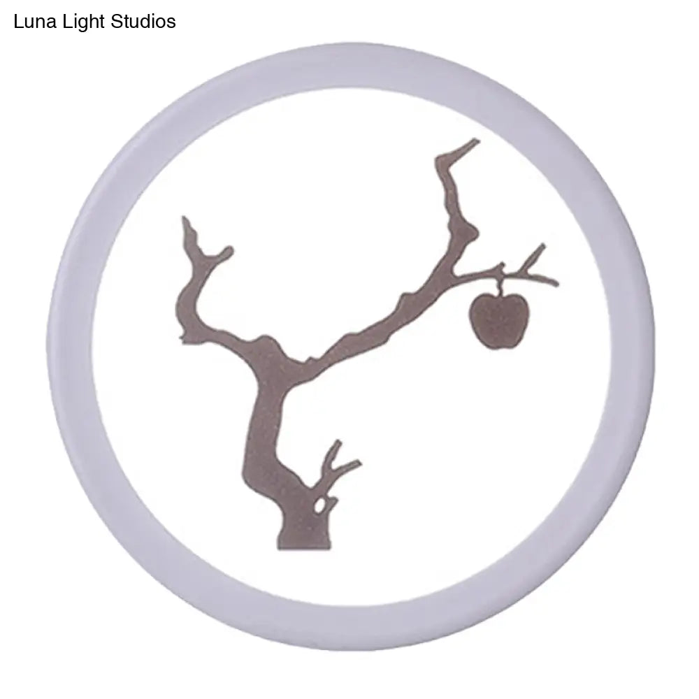 Minimalist Led Mural Wall Lamp In Acrylic White And Coffee Tones