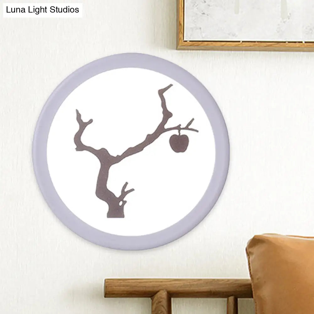 Minimalist Led Mural Wall Lamp In Acrylic White And Coffee Tones