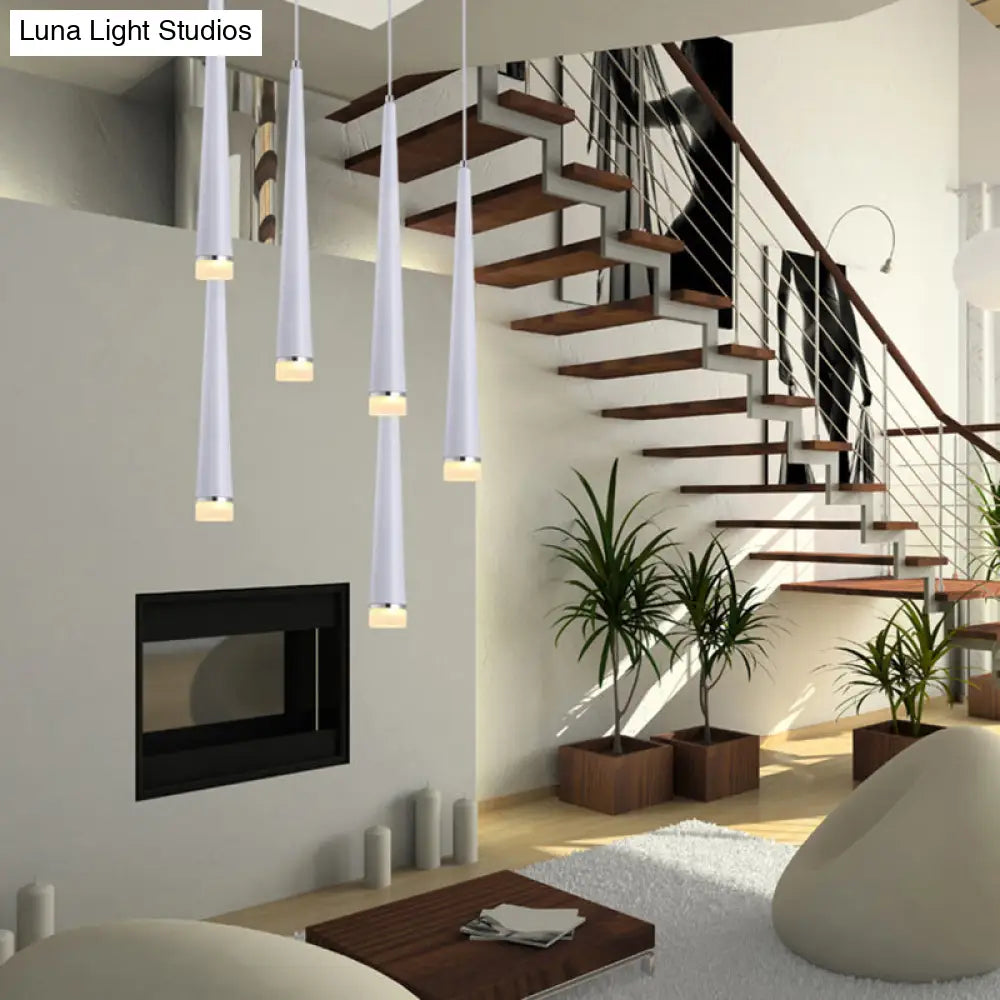 Minimalist Led Tapered Ceiling Light In White/Black With 3 Color Options