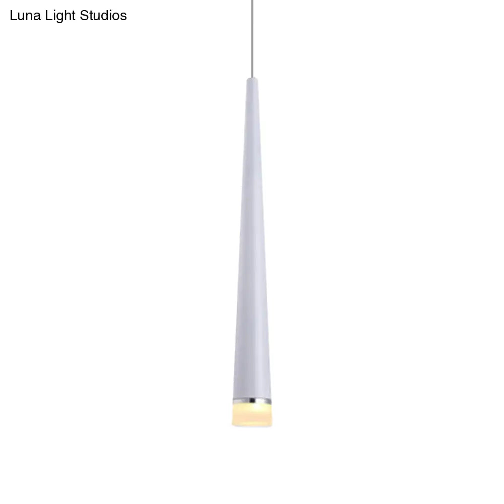 Minimalist Led Tapered Ceiling Light In White/Black With 3 Color Options