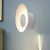 Minimalist Led Wall Lamp: White/Black/Pink Finish Bowl Sconce Light For Drawing Room White