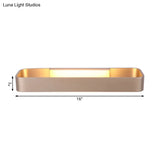 Minimalist Led Wall Sconce: Rectangular Aluminum Fixture 12/16 Diameter Black/White
