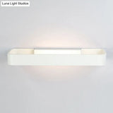 Minimalist Led Wall Sconce: Rectangular Aluminum Fixture 12/16 Diameter Black/White