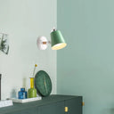 Minimalist Metal Conical Sconce Light Fixture - Gray/White/Pink/Yellow/Blue/Green Green