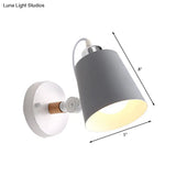 Minimalist Metal Conical Sconce Light Fixture - Gray/White/Pink/Yellow/Blue/Green