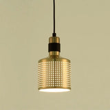Minimalist Metal Cylinder Ceiling Light Pendant - 1 Head Drop For Bedside Black
