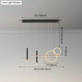Minimalist Metal Dinner Suspension Lamp With Led Island Pendant And Spotlight