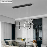 Minimalist Metal Dinner Suspension Lamp With Led Island Pendant And Spotlight