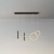 Minimalist Metal Dinner Suspension Lamp With Led Island Pendant And Spotlight Black-Gold / Warm