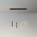 Minimalist Metal Dinner Suspension Lamp With Led Island Pendant And Spotlight Black-Gold / Warm