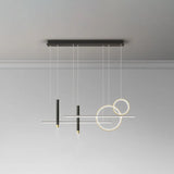 Minimalist Metal Dinner Suspension Lamp With Led Island Pendant And Spotlight Black-Gold / White