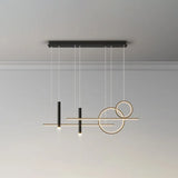 Minimalist Metal Dinner Suspension Lamp With Led Island Pendant And Spotlight Black / Remote Control