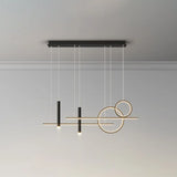 Minimalist Metal Dinner Suspension Lamp With Led Island Pendant And Spotlight Black / Third Gear