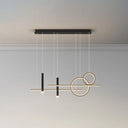 Minimalist Metal Dinner Suspension Lamp With Led Island Pendant And Spotlight Black / Warm