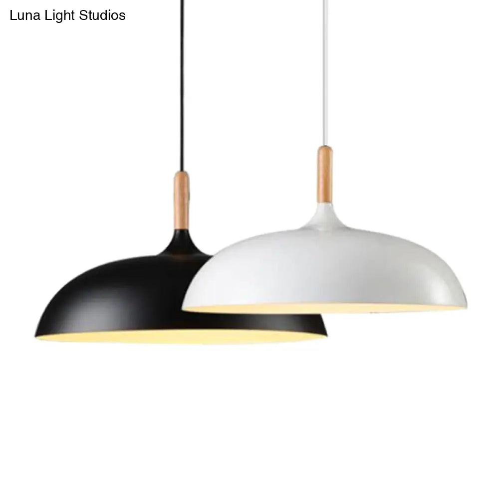 Minimalist Metal Down Lighting Pendant For Bedroom - Circle Fixture