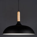 Minimalist Metal Down Lighting Pendant For Bedroom - Circle Fixture Black