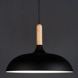 Minimalist Metal Down Lighting Pendant For Bedroom - Circle Fixture Black