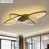 Minimalist Metal Elliptical Flush Mount Led Ceiling Lamp In Warm/White Light (Black/White)