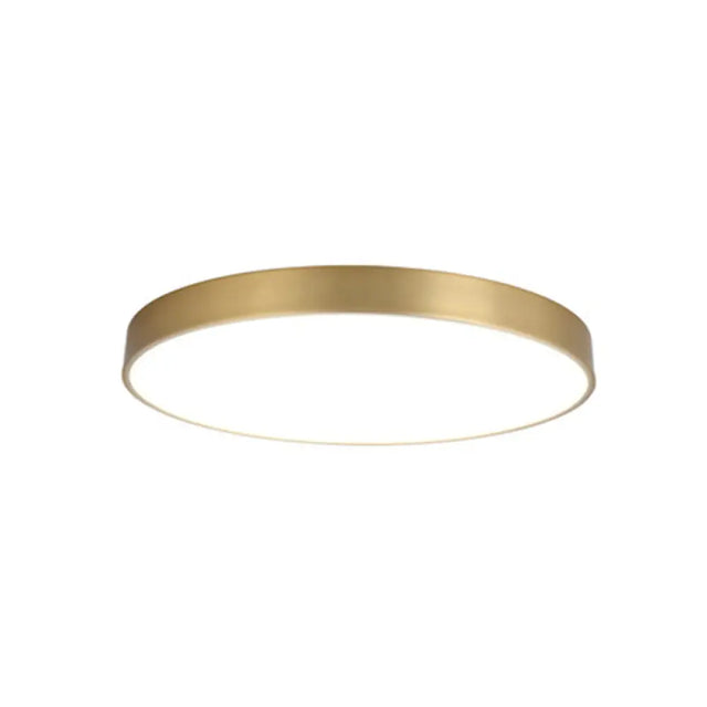 Minimalist Metal Flush Mount Ceiling Light For Bedroom Gold / 12