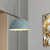 Minimalist Metal Hanging Ceiling Light - 1-Light Semisphere Pendant Lamp Blue/Green/Yellow Green