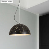 Minimalist Metal Hanging Ceiling Light - 1-Light Semisphere Pendant Lamp Blue/Green/Yellow