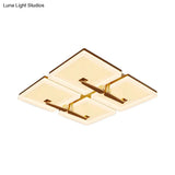 Minimalist Metal Led Ceiling Light Fixture With Splicing Square Design - 2/4/6 Heads Third Gear