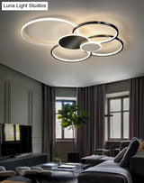 Minimalist Metal Led Ceiling Light For Living Room - Flush Mount Circlet Fixture