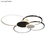 Minimalist Metal Led Ceiling Light For Living Room - Flush Mount Circlet Fixture