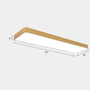 Minimalist Metal Led Ceiling Light With Wood Grain Flush Mount - Office Lighting / White