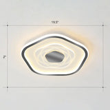 Minimalist Metal Led Flush Ceiling Light - Pentagonal Bedroom Fixture Black / 19.5’ Third Gear
