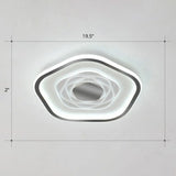 Minimalist Metal Led Flush Ceiling Light - Pentagonal Bedroom Fixture Black / 19.5’ White