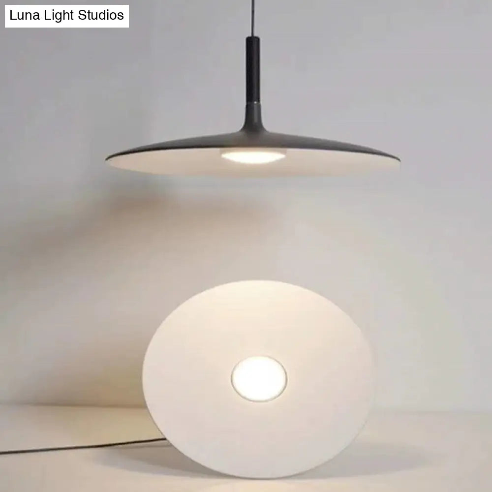 Minimalist Metal Led Pendant Lamp - Flying Saucer Style For Restaurants