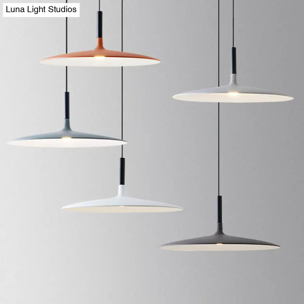 Minimalist Metal Led Pendant Lamp - Flying Saucer Style For Restaurants