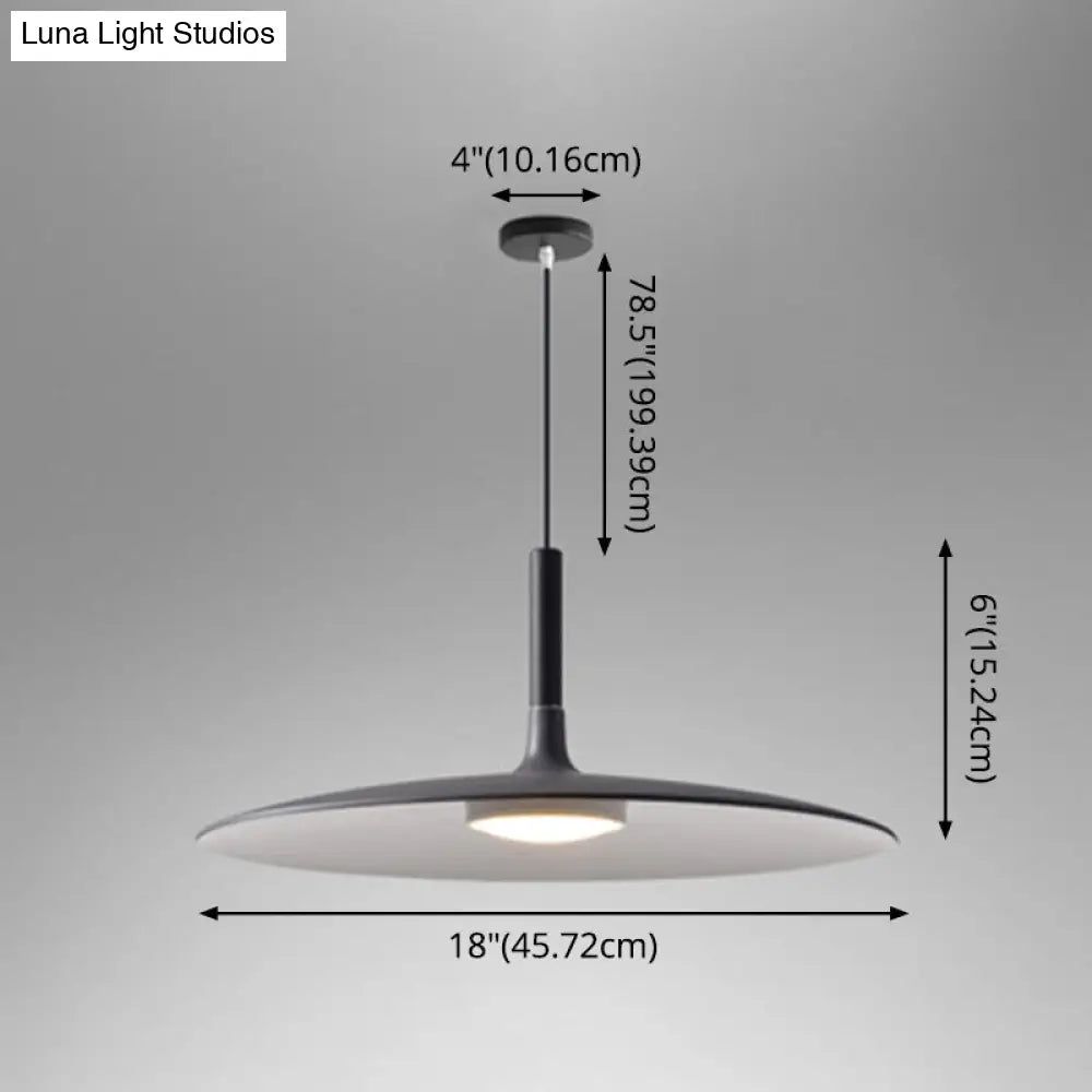 Minimalist Metal Led Pendant Lamp - Flying Saucer Style For Restaurants