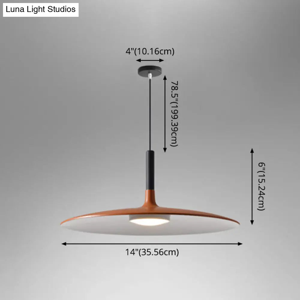 Minimalist Metal Led Pendant Lamp - Flying Saucer Style For Restaurants