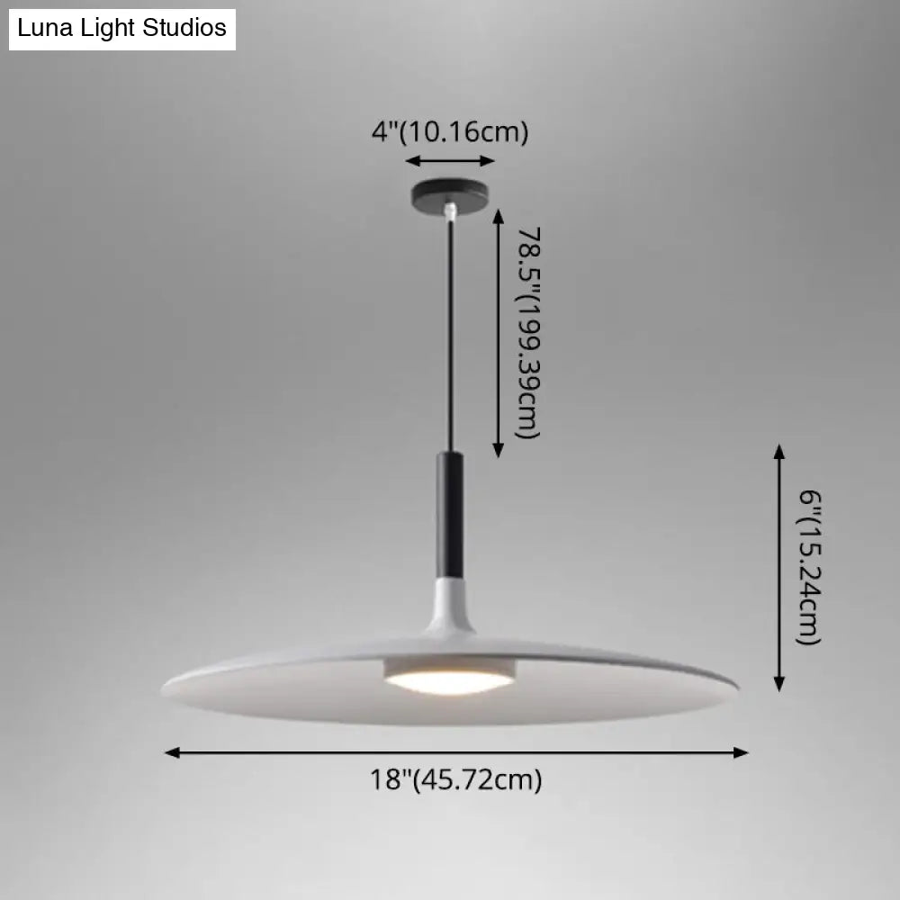 Minimalist Metal Led Pendant Lamp - Flying Saucer Style For Restaurants