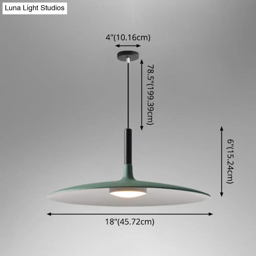 Minimalist Metal Led Pendant Lamp - Flying Saucer Style For Restaurants