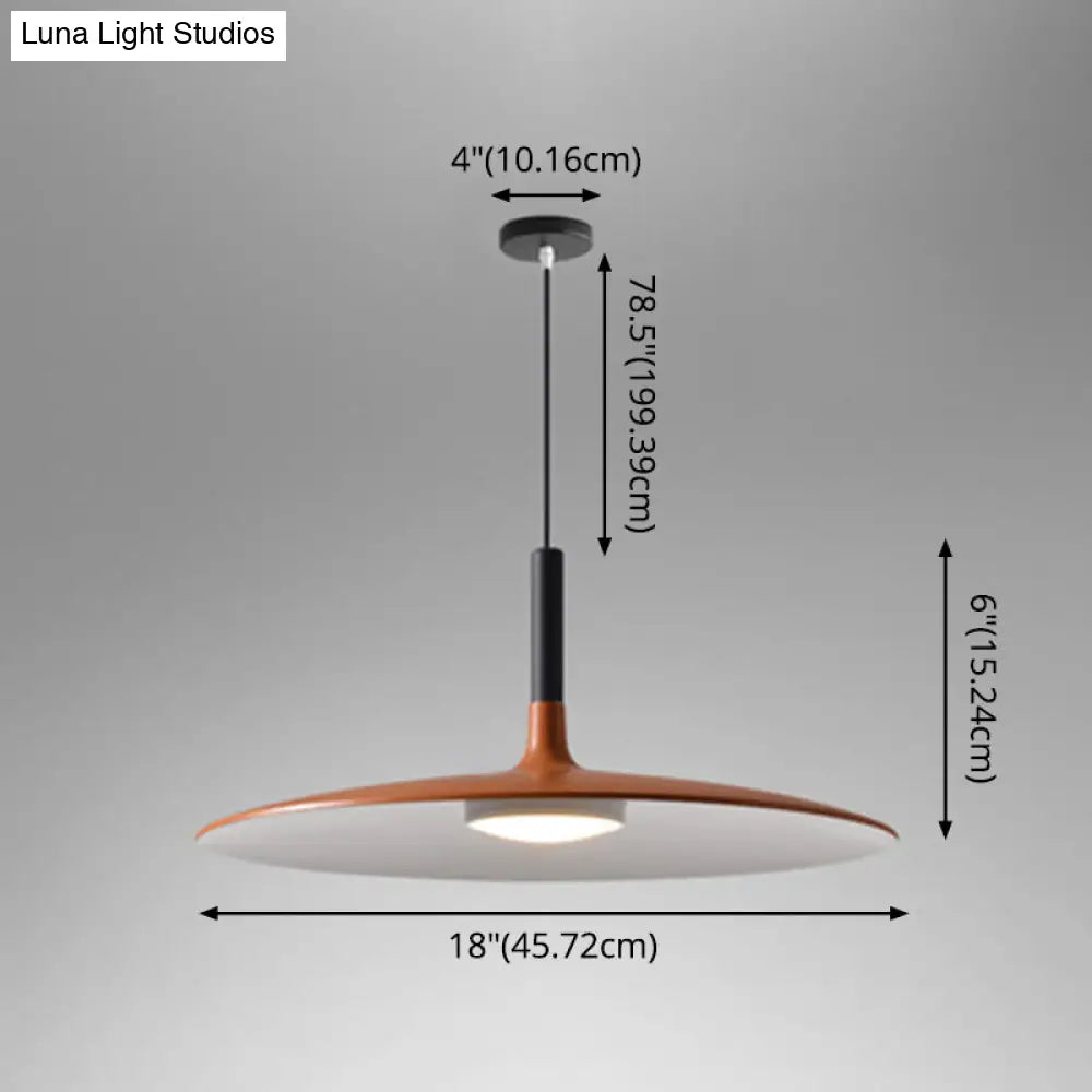 Minimalist Metal Led Pendant Lamp - Flying Saucer Style For Restaurants