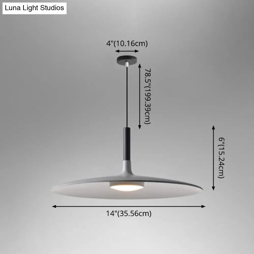 Minimalist Metal Led Pendant Lamp - Flying Saucer Style For Restaurants