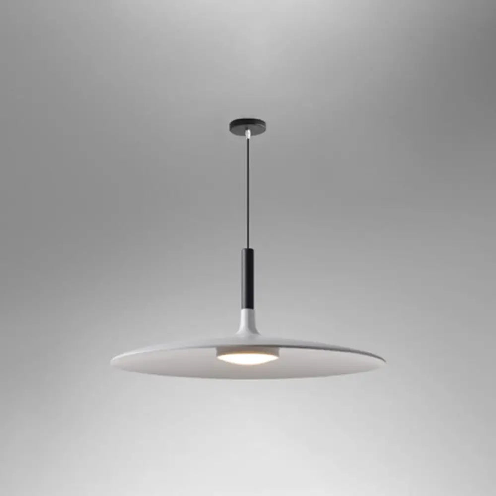 Minimalist Metal Led Pendant Lamp - Flying Saucer Style For Restaurants White / 10