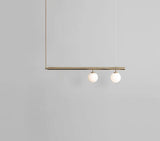 Minimalist Metal Pendant Lighting With Gold Accents - Modern Globe Glass Island Ceiling Light For