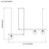 Minimalist Metal Pendant Lighting With Gold Accents - Modern Globe Glass Island Ceiling Light For
