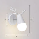 Minimalist Metal Wall Lamp With Pivot Joint - Antler Bedside Reading Sconce Fixture White