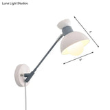 Minimalist Metal Wall Sconce Grey Lighting For Living Room - 5.5/6/7 With 1 Head
